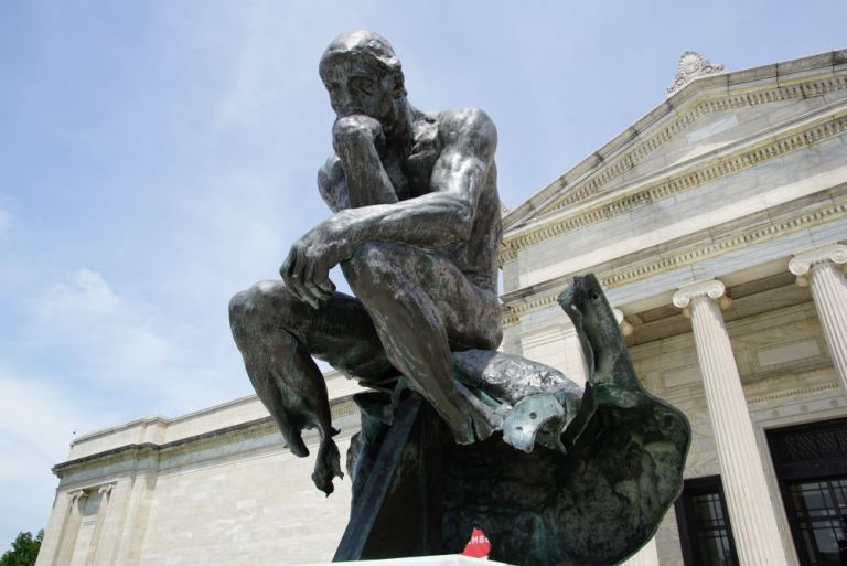 The story behind the ‘Bombed Thinker’ statue on display outside this ...